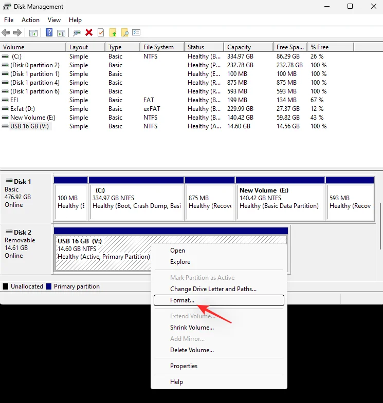 5 простих способів відформатувати USB у NTFS Windows 11