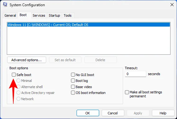 Как да стартирате в безопасен режим в Windows 11
