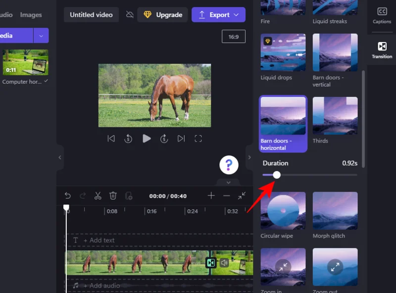 Jak přidat přechody v Clipchamp