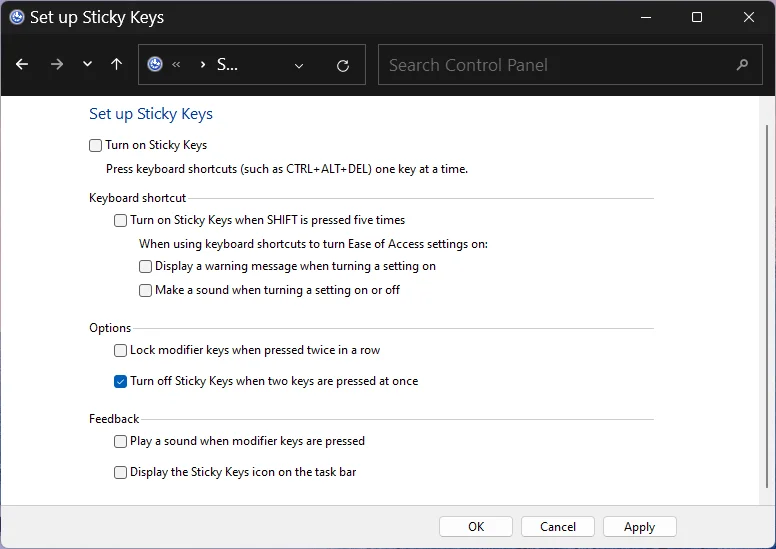 Jak trvale zakázat Sticky Keys ve Windows 11 [2023]