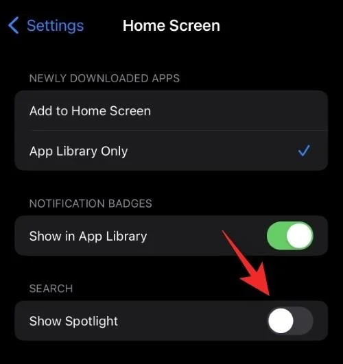 Hva er søkeknappen på startskjermen på iOS 16?