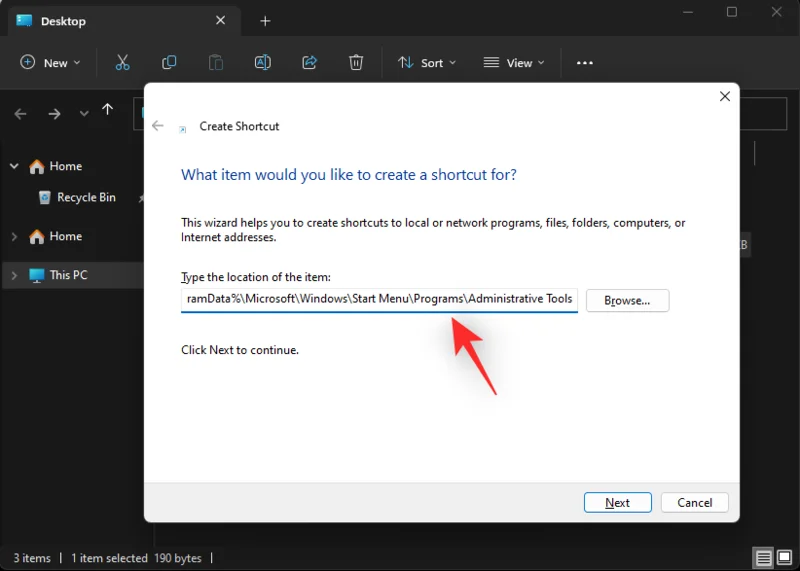 Elérési út másolása