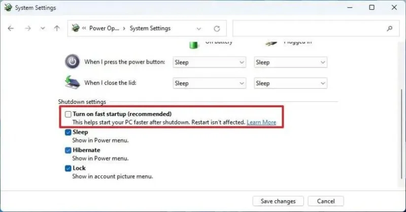 Jak zakázat rychlé spuštění v systému Windows 11, 10
