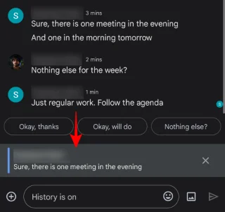 Slik siterer du i svar i Google Chat