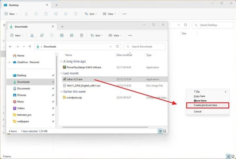 Jak vytvořit zástupce na ploše v systému Windows 11
