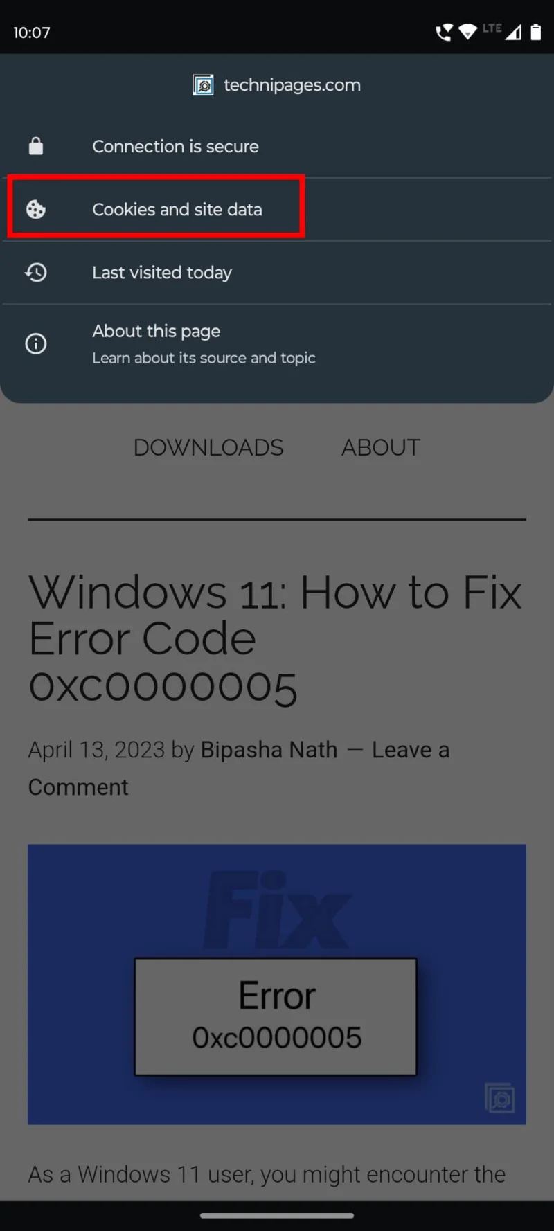 Chrome Android: Išvalyti talpyklą, istoriją ir slapukus