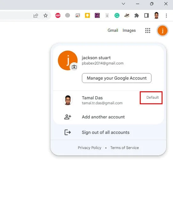 Як змінити обліковий запис Google за замовчуванням