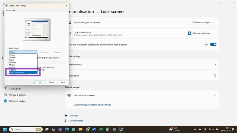 Як встановити відео як заставку у Windows 11