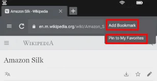 Amazon Fire: додавання/видалення закладок для вебсторінок