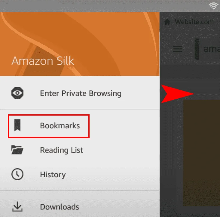 Amazon Fire: додавання/видалення закладок для вебсторінок