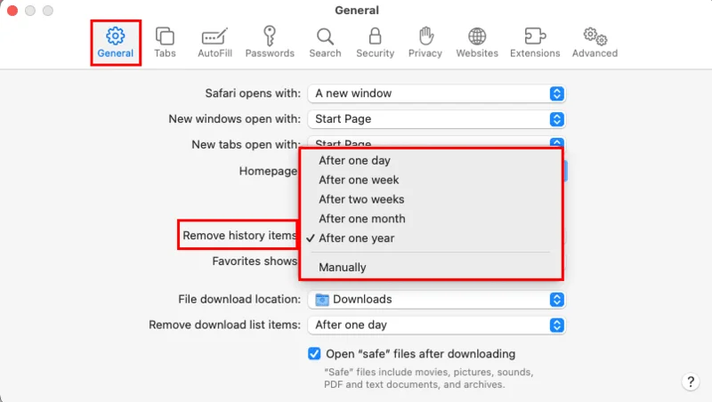 Safari: Ištrinti slapukus, istoriją, slaptažodžius ir kt.