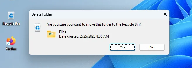 Windows 11: A “Biztosan át akarja mozgatni ezt a fájlt a Lomtárba?” párbeszédpanel letiltása