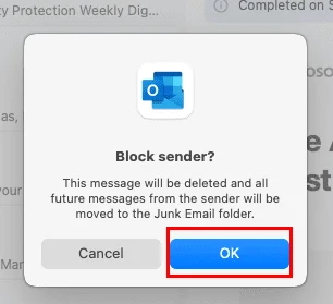 Outlook 365: Blokování emailových adres a domén