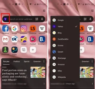 Opera pro Android: Jak změnit výchozí vyhledávač