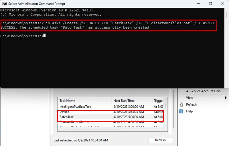 Vytváření naplánované úlohy ve Windows 11