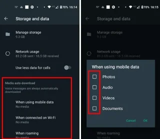 Промяна на настройките за сваляне на медия в WhatsApp