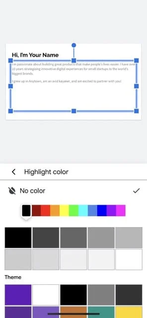 Kaip paryškinti tekstą „Google Slides“