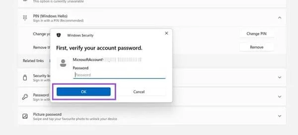 Кроки для вимкнення та ввімкнення PIN-кодів у Windows 11