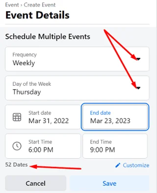 Facebook: Kaip sukurti pasikartojančius renginius