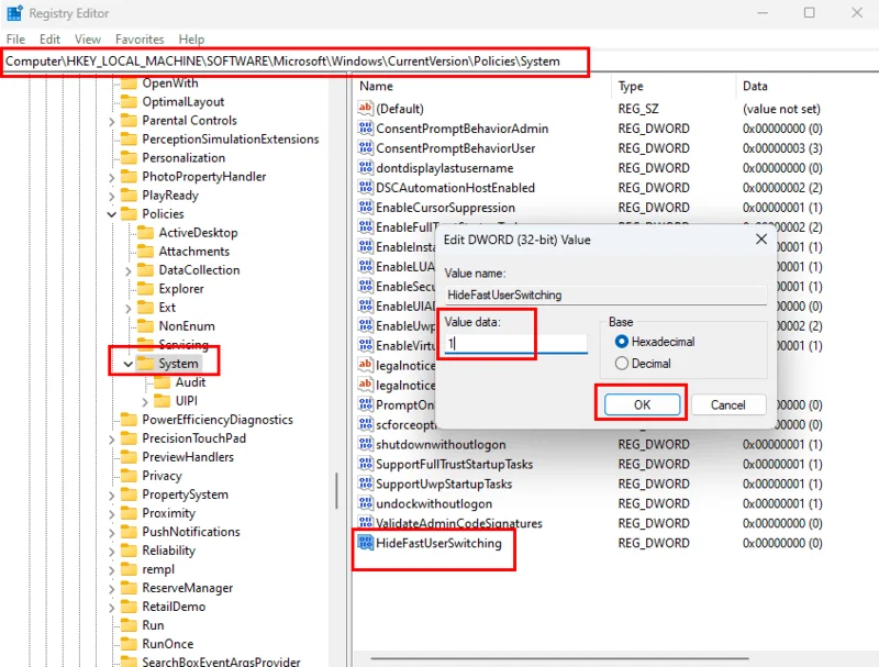 Windows 11: Gyors felhasználói váltás engedélyezése vagy letiltása
