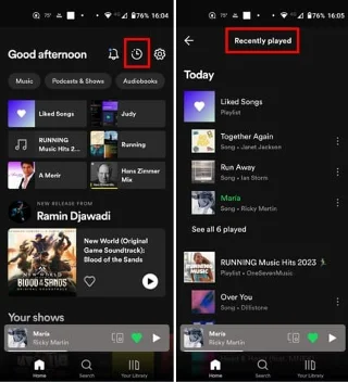 Spotify: Kaip peržiūrėti grojimo istoriją