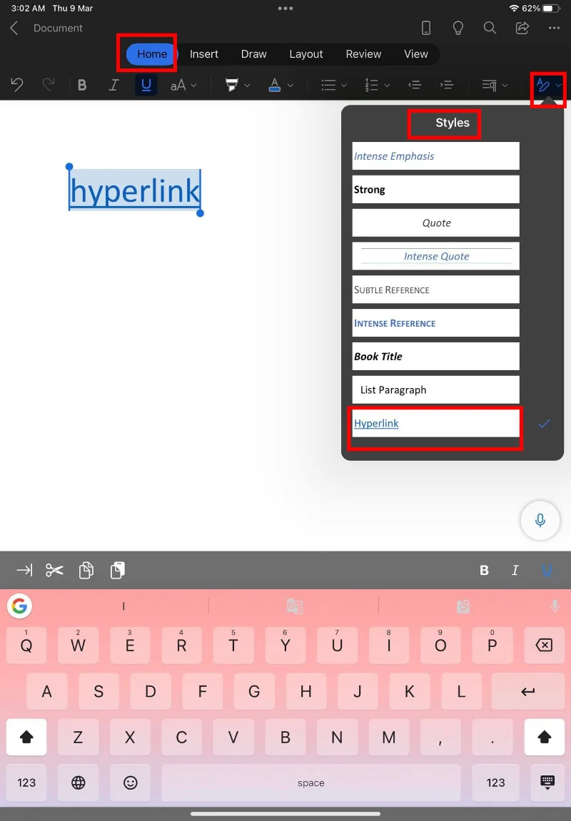 Jak změnit barvu hypertextových odkazů ve Wordu 365