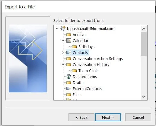 Експорт на контакти от Outlook и импорт в Gmail