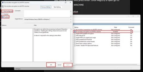 A Windows fájl titkosítás (EFS) kikapcsolása