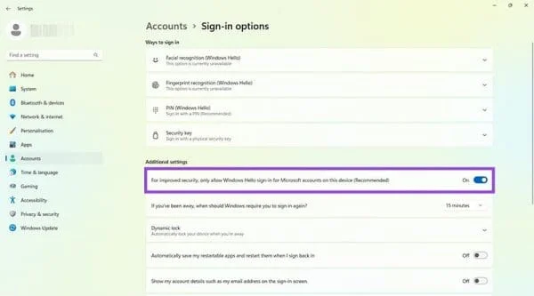 Кроки для вимкнення та ввімкнення PIN-кодів у Windows 11