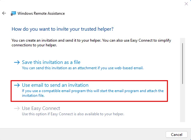 Windows 11: Slik sender du invitasjon til fjernhjelp