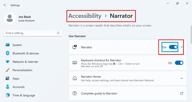 Windows 11: Deaktiver Narrator-stemme ved hjelp av 5 metoder