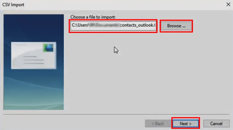 Importovat kontakty Outlooku do Windows Live Mail