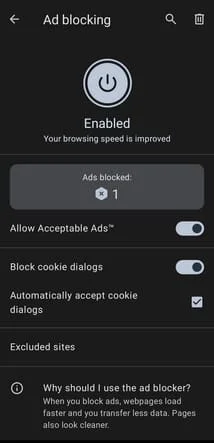 Opera för Android: Hur man konfigurerar Ad-Blocker