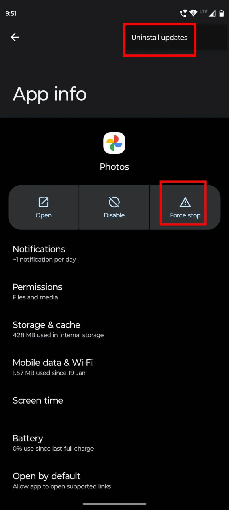 Android: Ne morem izbrisati fotografij iz aplikacije Gallery