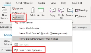 Outlook 365: Blokování emailových adres a domén