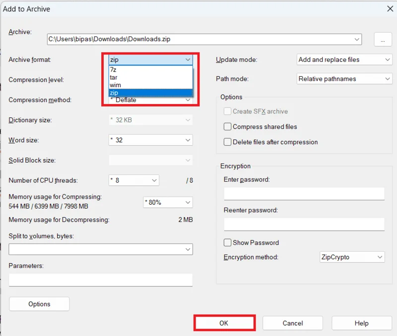 Jak převést soubor RAR na ZIP ve Windows