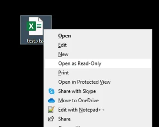 Excel: Priversti „Atidaryti kaip tik skaitymui“ pranešimą