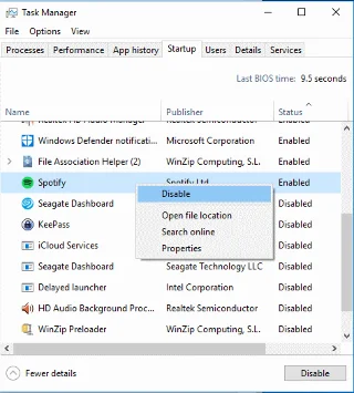 Spotify: Onemogočite samodejno zagon