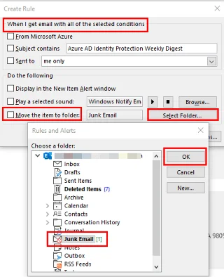 Outlook 365: Blokování emailových adres a domén