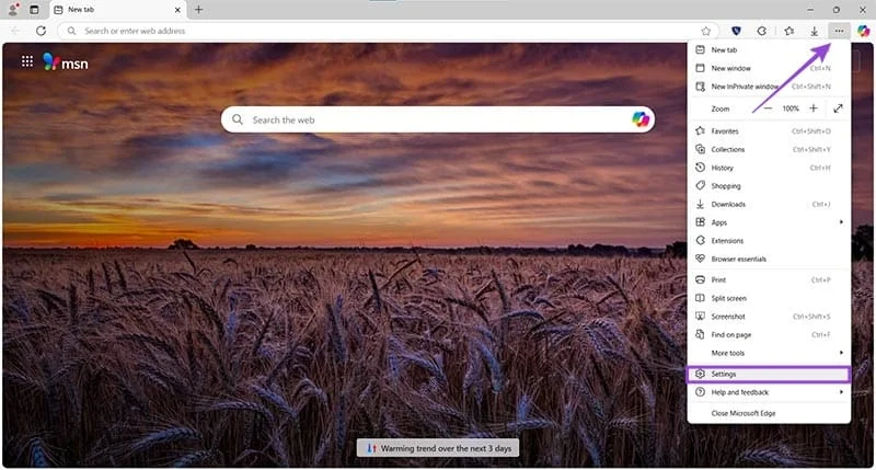 Kaip pakeisti saugumo nustatymus Microsoft Edge naršyklėje
