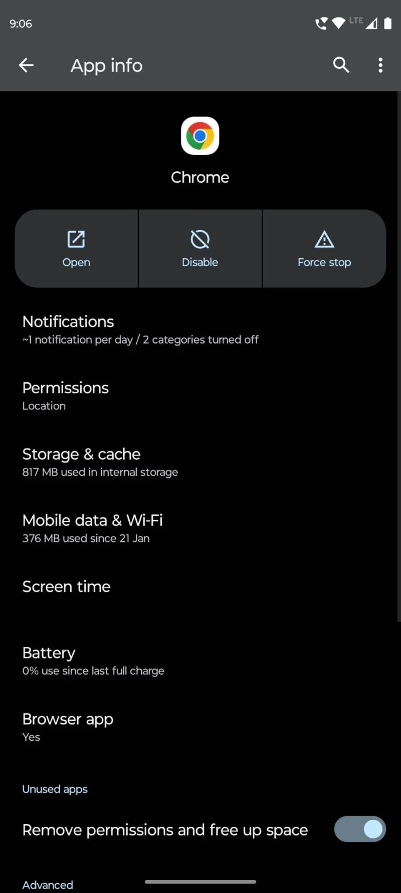 Chrome Android: Išvalyti talpyklą, istoriją ir slapukus