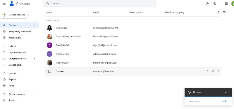 Експорт на контакти от Outlook и импорт в Gmail