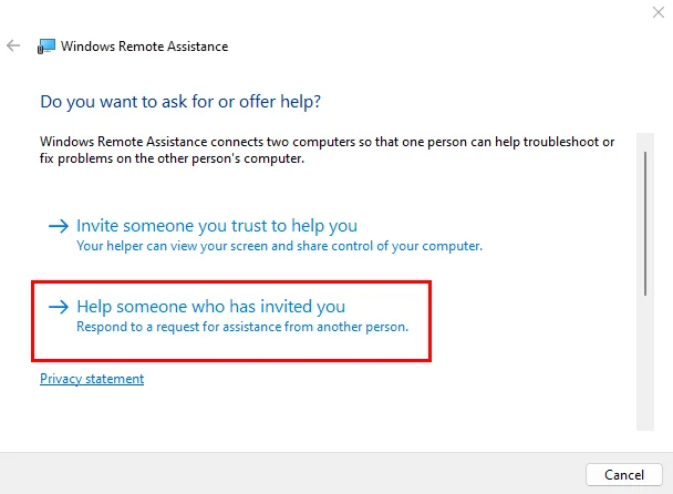 Windows 11: Slik sender du invitasjon til fjernhjelp