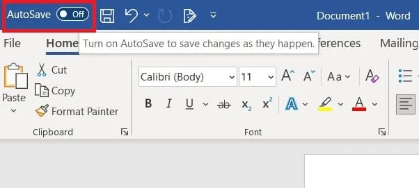Word 365: Включване или изключване на функцията за автоматично възстановяване