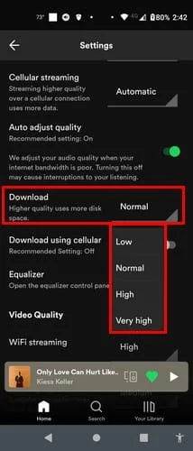 Zkontrolujte, kolik místa zabírají písně Spotify