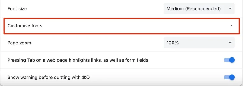 Jak změnit písmo v Google Chrome