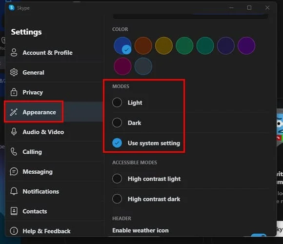 Skype for Windows: Kaip įjungti tamsųjį režimą
