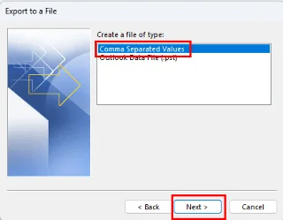 Importovat kontakty Outlooku do Windows Live Mail