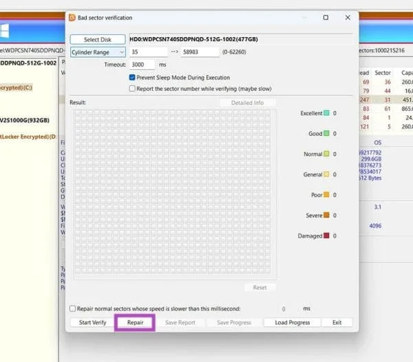 Kako zaznati in popraviti slabe sektore na SSD-ju