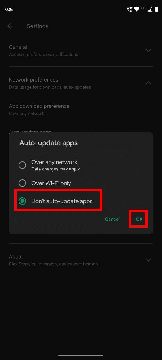 Фикс - Google за Android показва, че е офлайн